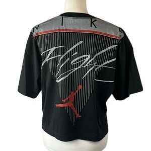 Nike Air Jordan Flight Cropped Boxy Graphic T-shirt Sz M Loose Fit Sport Street